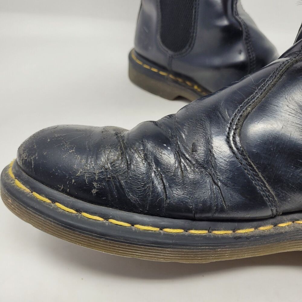 Dr. Martens Doc Boots Womens 9 Black Smooth Leather 2976 Chelsea Distressed 90s - Picture 12 of 12